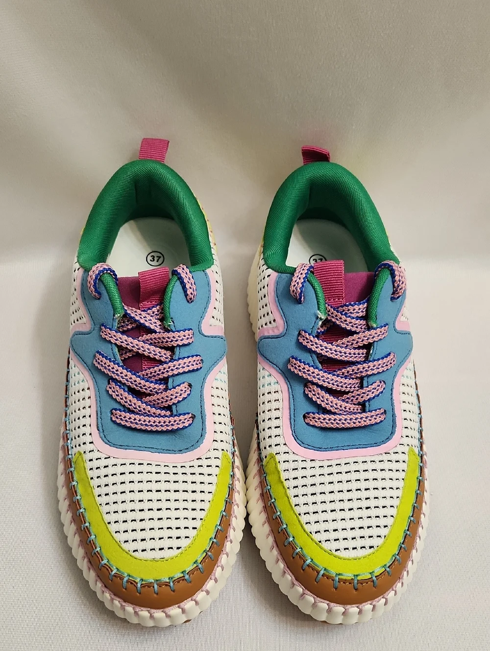 Claudia Ghizzani Cozzy Girl Coachel Multi-Paneled Platform Sneakers (W Size 37)